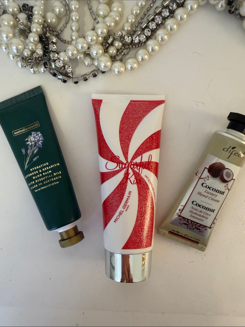 Set of 3 creams-1-Sugarful Kiss Red & White, 1-lavender& geranium,&1 Coconut